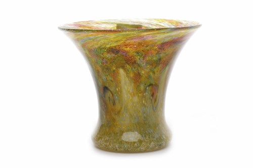 Lot 414 - MONART GLASS VASE with trumpet shaped rim, of...