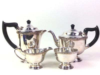 Lot 26 - SILVER PLATED FOUR PIECE TEA SERVICE