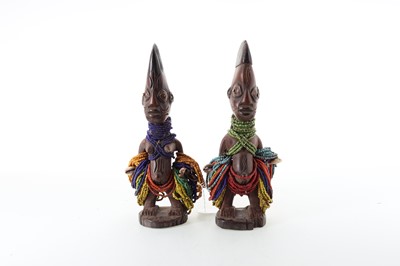 Lot 223 - NIGERIA, PAIR OF YORUBA IBEJI FIGURES