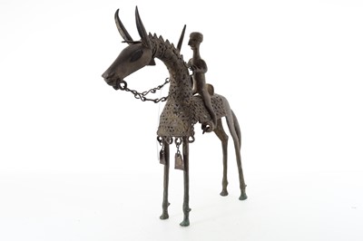 Lot 232 - GHANA, METAL ASHANTI WARRIOR FIGURE