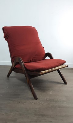 Lot 590 - NEIL MORRIS FOR MORRIS OF GLASGOW, WALNUT 'BOOMERANG' LOUNGE CHAIR