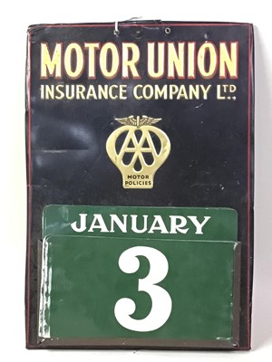 Lot 108 - VINTAGE TINPLATE MOTOR UNION INSURANCE COMPANY LIMITED CALENDAR