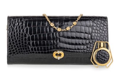 Lot 954 - BABY CROCODILE SKIN CLUTCH BAG