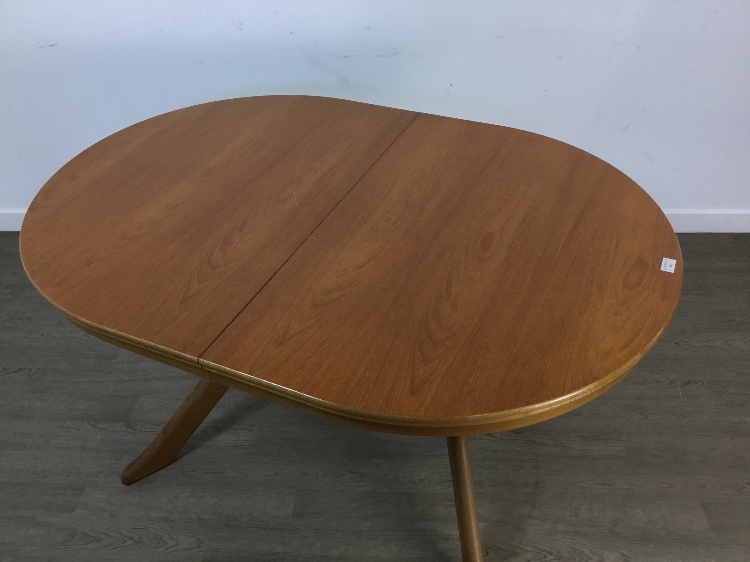 Lot 217 TEAK DINING TABLE AND SIX CHAIRS,