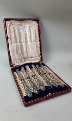 Lot 335 - SET OF EDWARDIAN SILVER HANDLED KNIVES