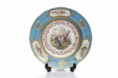Lot 449 - TWO LATE 19TH CENTURY SEVRES CABINET PLATES...