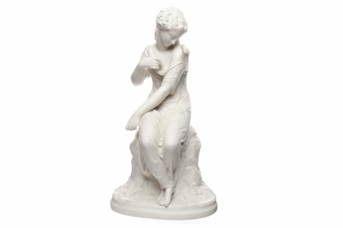 Lot 450 - VICTORIAN PARIANWARE FIGURE modelled as a...