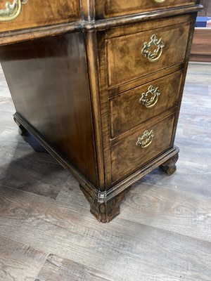 Lot 1311 - WALNUT TWIN PEDESTAL DESK