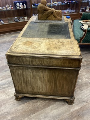 Lot 1311 - WALNUT TWIN PEDESTAL DESK