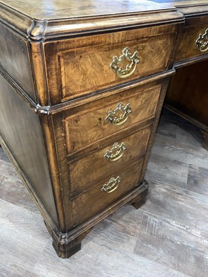 Lot 1311 - WALNUT TWIN PEDESTAL DESK