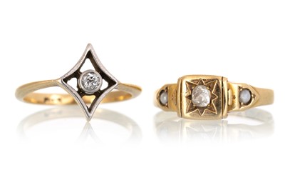 Lot 704 - TWO DIAMOND RINGS