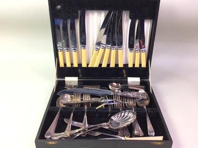 Lot 377 - LOT OF PLATED AND STAINLESS STEEL CUTLERY