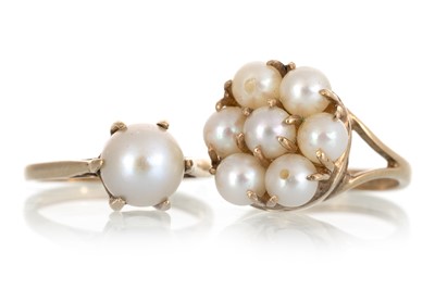 Lot TWO PEARL RINGS