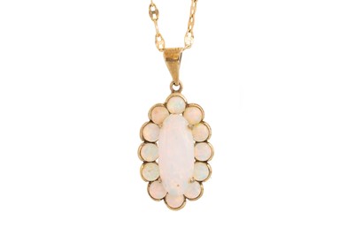 Lot 740 - OPAL CLUSTER PENDANT