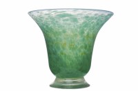 Lot 470 - MONART GLASS VASE of trumpet shape with wide...