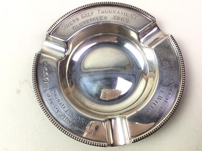 Lot 147 - GLENEAGLES / GOLF INTEREST, SET OF FOUR SILVER PRESENTATION ASHTRAYS