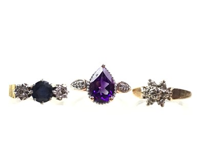 Lot 489 - FOUR DIAMOND SET DRESS RINGS