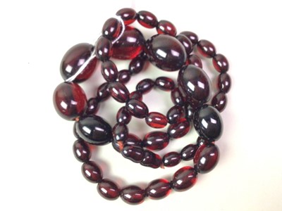 Lot 159 - CHERRY AMBER BEAD NECKLACE