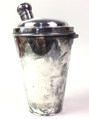 Lot 358 - WALKER & HALL ART DECO SILVER-PLATED COCKTAIL SHAKER