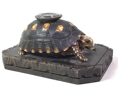 Lot 347 - TAXIDERMY VICTORIAN TORTOISE DESK STAND