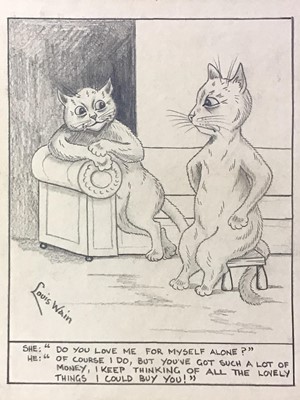 Lot 360 - AFTER LOUIS WAIN (1860-1939), PENCIL DRAWING