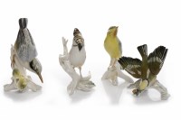 Lot 484 - FOUR DRESDEN PORCELAIN MODELS OF SONG BIRDS by...