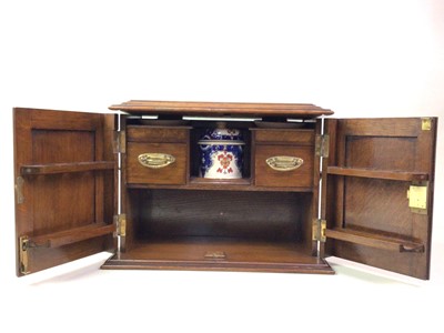 Lot 523 - OAK SMOKERS CABINET