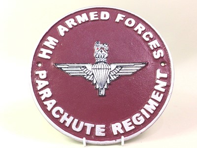 Lot 528 - CAST METAL PARACHUTE REGIMENT PLAQUE