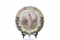 Lot 491 - TWO LIMOGES HAND-PAINTED CABINET PLATES...