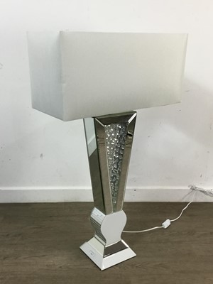 Lot 565 - PAIR OF CONTEMPORARY MIRRORED TABLE LAMPS