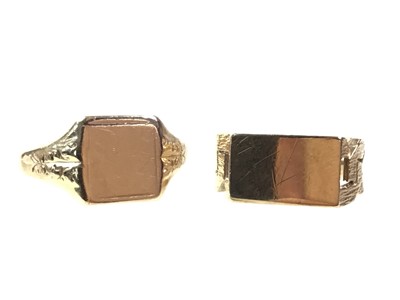 Lot 194 - TWO GOLD SIGNET RINGS