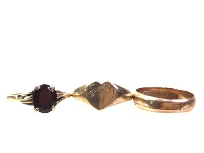 Lot 439 - THREE GOLD RINGS