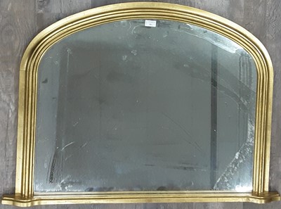 Lot 581 - MODERN GILT OVERMANTLE MIRROR