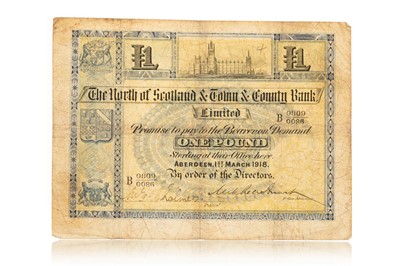 Lot 89 - THE NORTH OF SCOTLAND & TOWN & COUNTY BANK ONE POUND NOTE