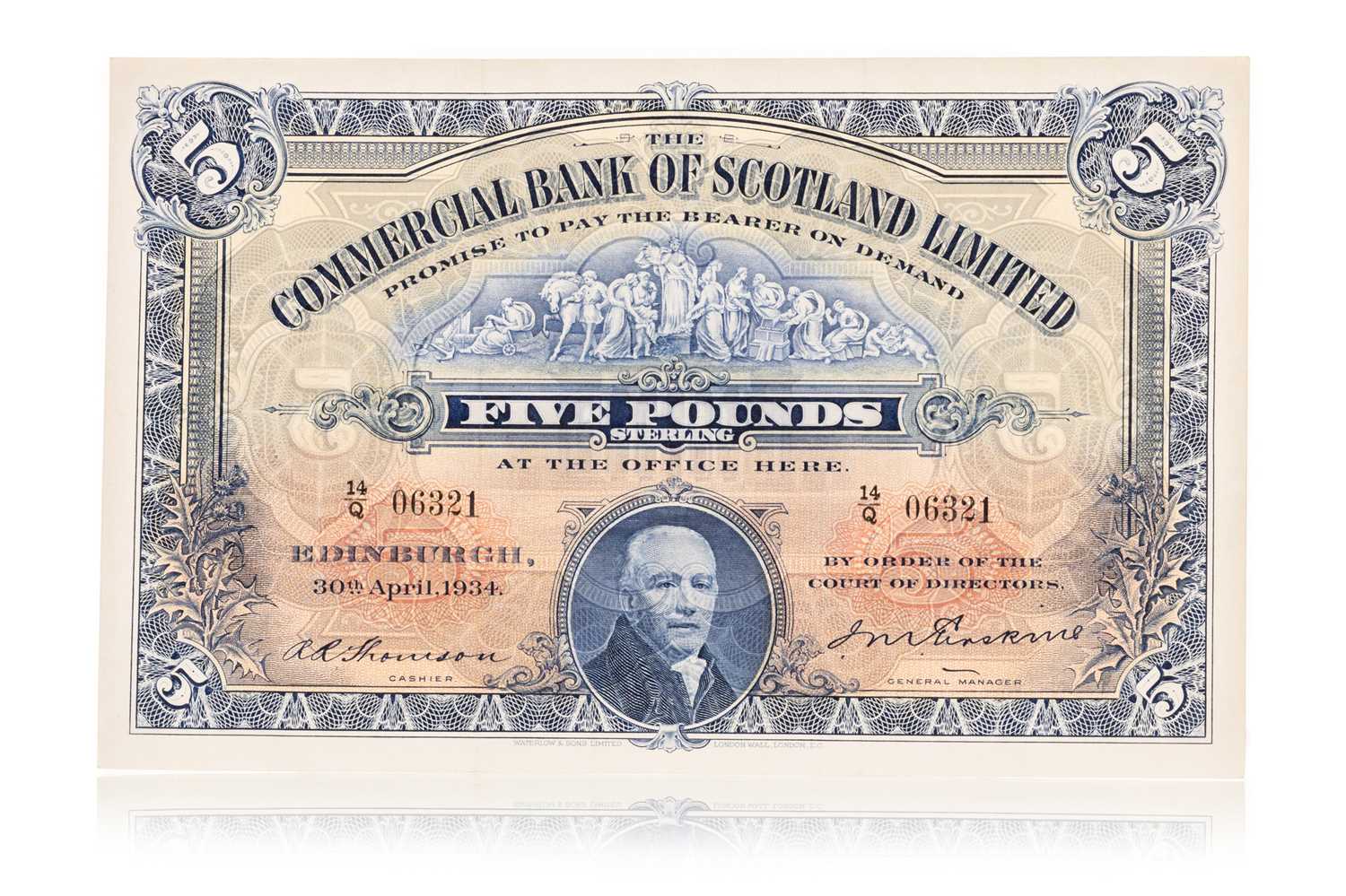 Lot 90 - THE COMMERCIAL BANK OF SCOTLAND LTD FIVE POUND NOTE