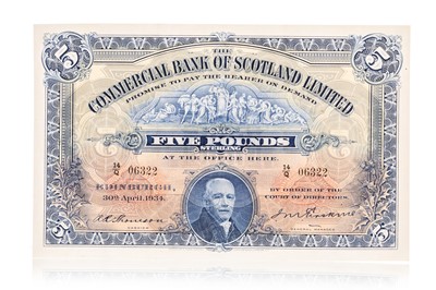 Lot 91 - THE COMMERCIAL BANK OF SCOTLAND LTD FIVE POUND NOTE