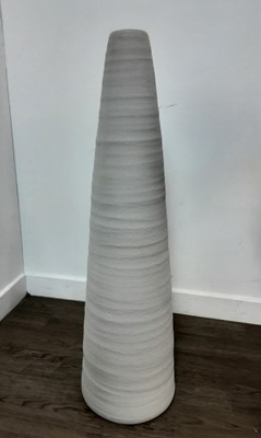 Lot 585 - CONE SHAPED GREY CERAMIC FLOOR VASE