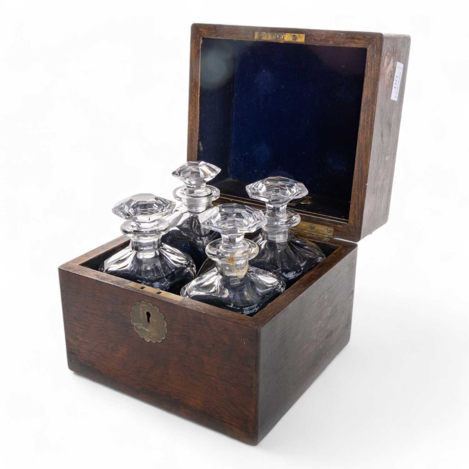 Decanting Box Lot 1314 - VICTORIAN ROSEWOOD DECANTER BOX,