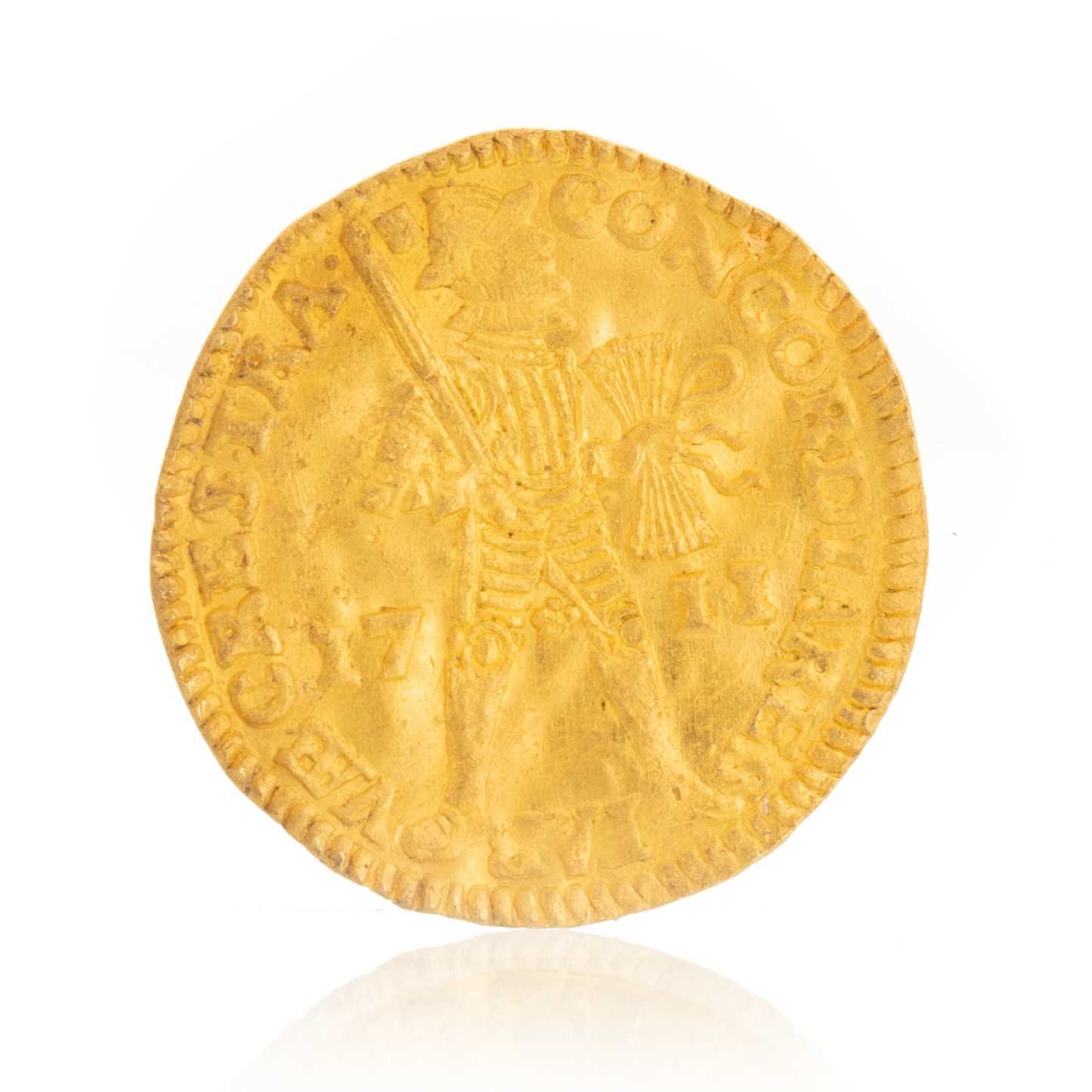 Lot 95 - GOLD DUCAT FROM THE SHIPWRECK OF THE DE LIEFDE DATED 1711