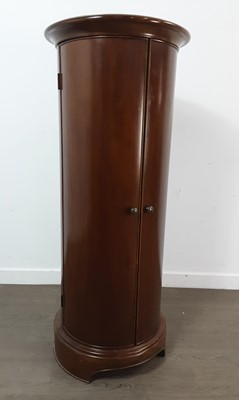 Lot 618 - MAHOGANY CYLINDRICAL CABINET