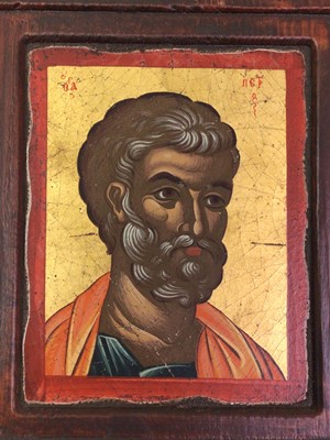 Lot 648 - SMALL REPRODUCTION GREEK ICON