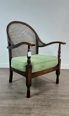 Lot 728 - CANE BACK ARMCHAIR