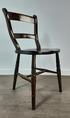 Lot 739 - VICTORIAN ELM KITCHEN CHAIR