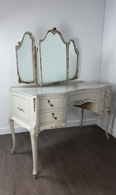 Lot 754 - FRENCH STYLE WHITE AND GILT BEDROOM SUITE