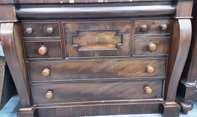 Lot 713 - VICTORIAN MAHOGANY COLUMN CHEST