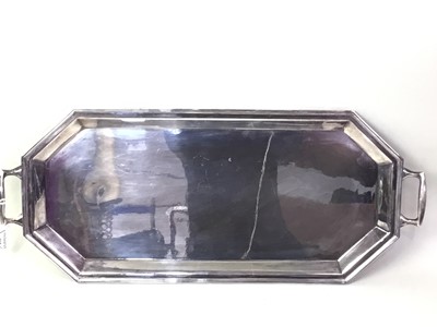 Lot 765 - SILVER PLATED TEA TRAY