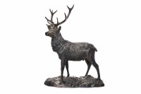 Lot 57 - MODERN FILLED SILVER TABLE FIGURE OF A STAG...