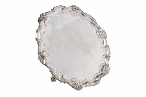 Lot 59 - LATE VICTORIAN SILVER SALVER OF GEORGE III...