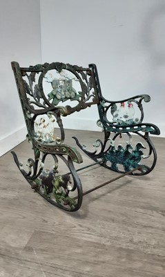 Lot 821 - CHILD'S CAST IRON ROCKING CHAIR