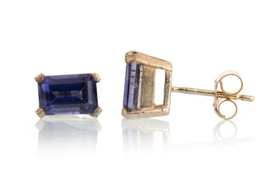 Lot 670 - PAIR OF AMETHYST STUD EARRINGS